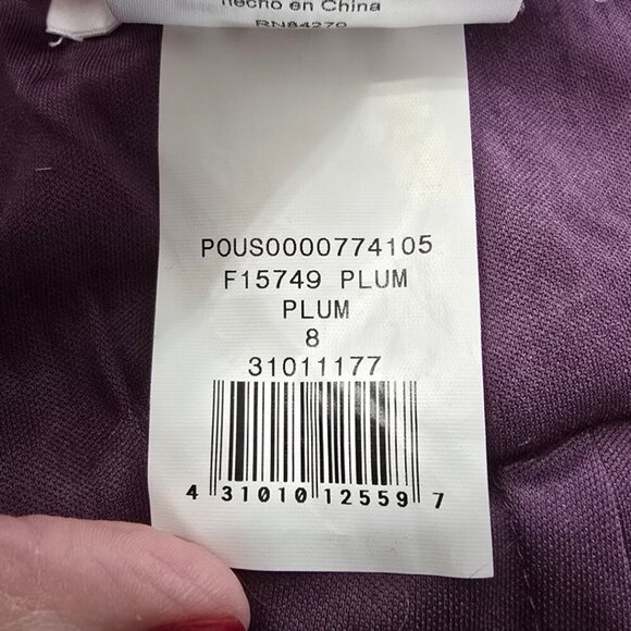 David's Bridal Sleeveless Mesh with Corded Lace Formal Maxi Dress In Plum Sz 8 - Picture 12 of 12